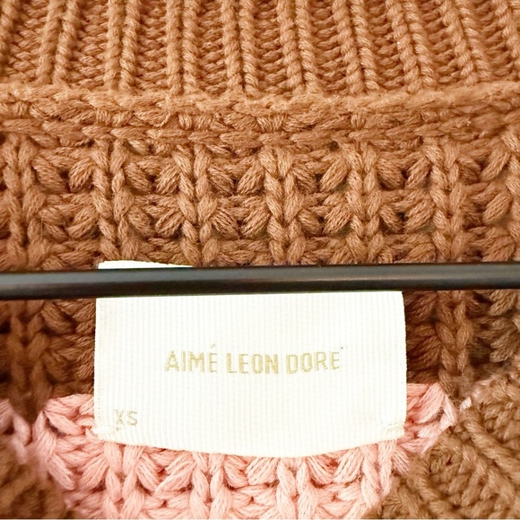 AIME LEONE DORE Chunky Striped Knit Crewneck Sweater - Picture 6 of 9